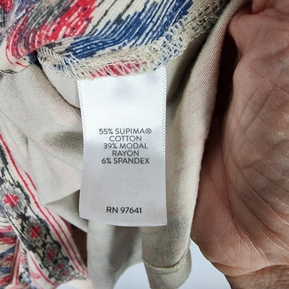 J Jill Luxe Supima Forward Seam Geometric Print Tunic SIZE MP - Picture 2 of 6